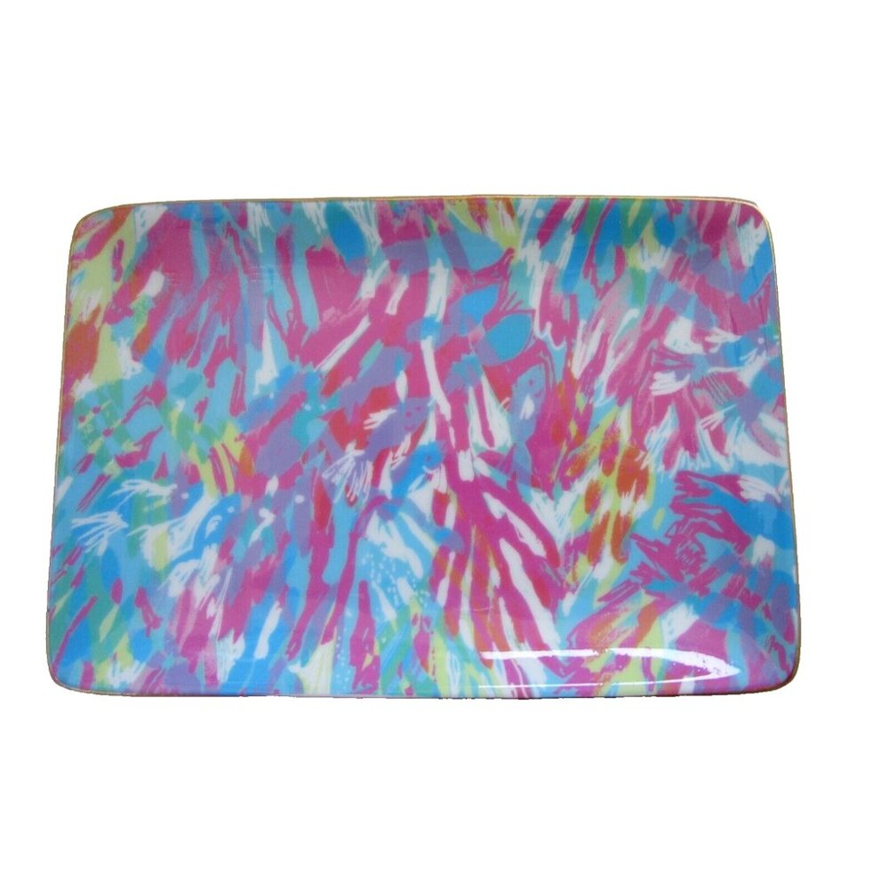 Lilly Pulitzer Trinket Dish - Rectangle Jewelry Tray - Colorful Tropical Fish